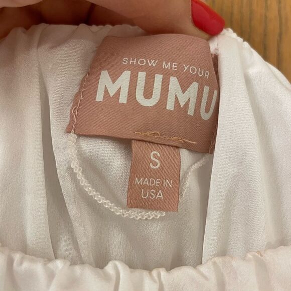 Show me your mumu Tasha Mini Dress NWOT size Small in white - Picture 6 of 10